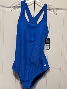 Speedo Bright Blue Racerback One-Piece Swimsuit